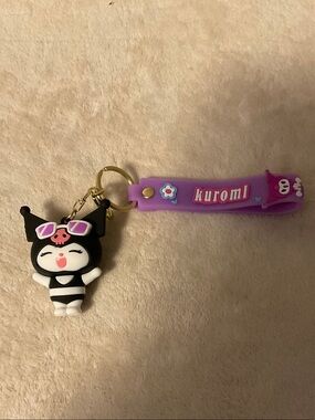 Kuromi Silicone Character Keychain Strap in Purple